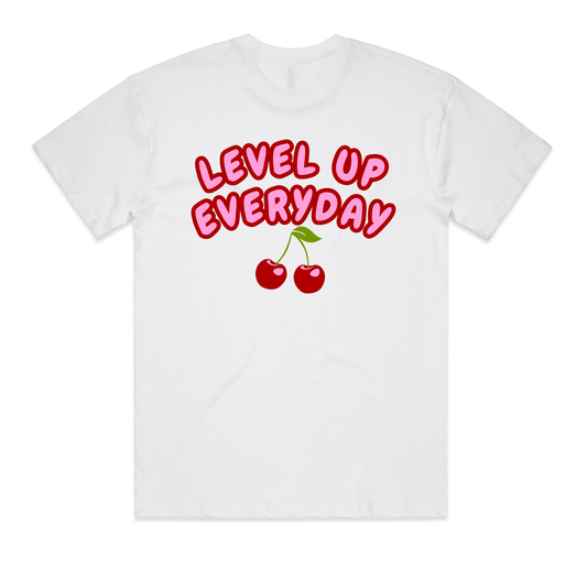 Level Up Everyday Cherry OS Tee